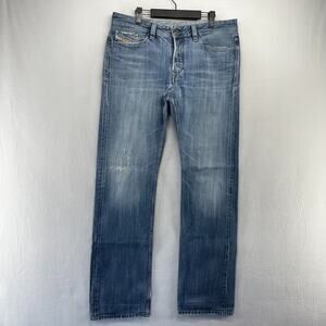 Diesel jeans mens 34x32 Fits 35x33 Blue Viker Straight Whisker Vintage y2k 2000s